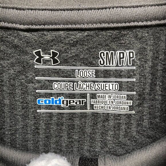 Under Armour 1/4 Zip Pullover Mens S Long Sleeve T Shirt Gray Coldgear Loose - Picture 8 of 12